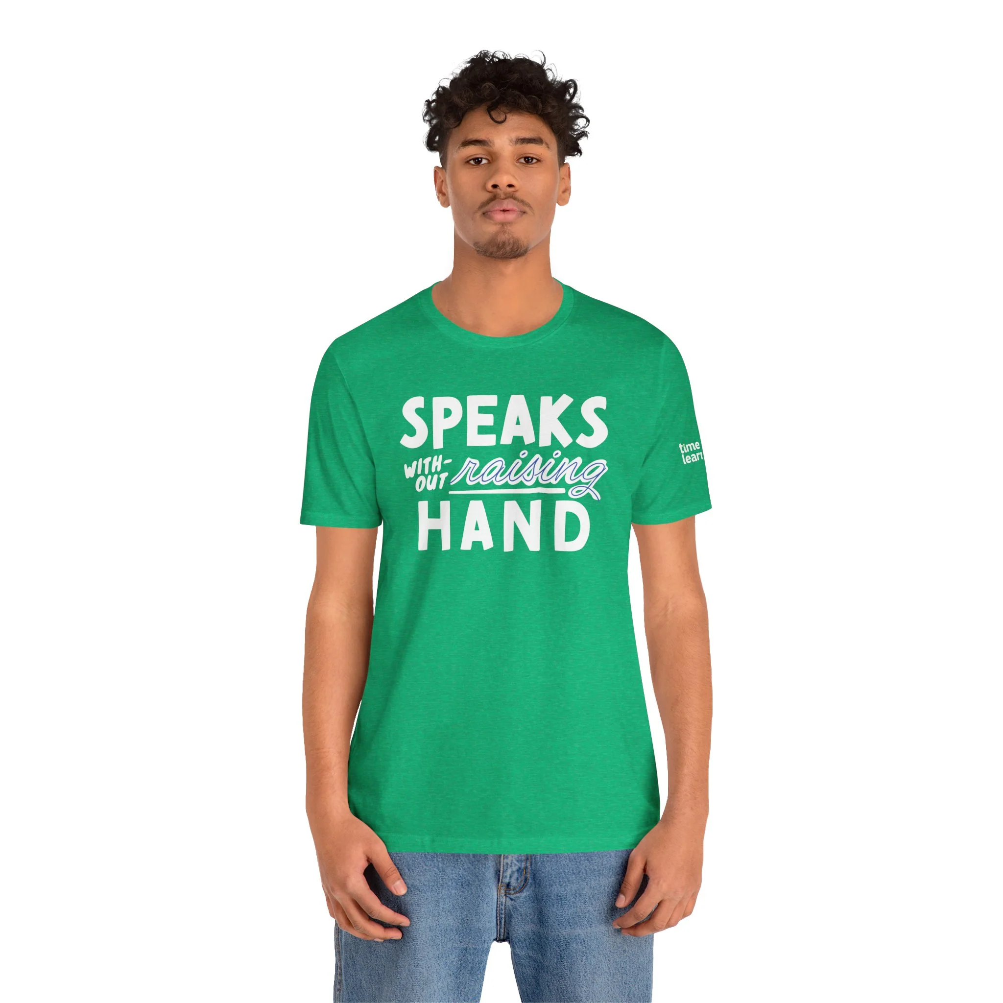 Adult Size Short Sleeve Tee | Speaks Without Raising Hand - Fun Unisex Jersey Short Sleeve Shirt, Gift for Homeschooler - Image 5