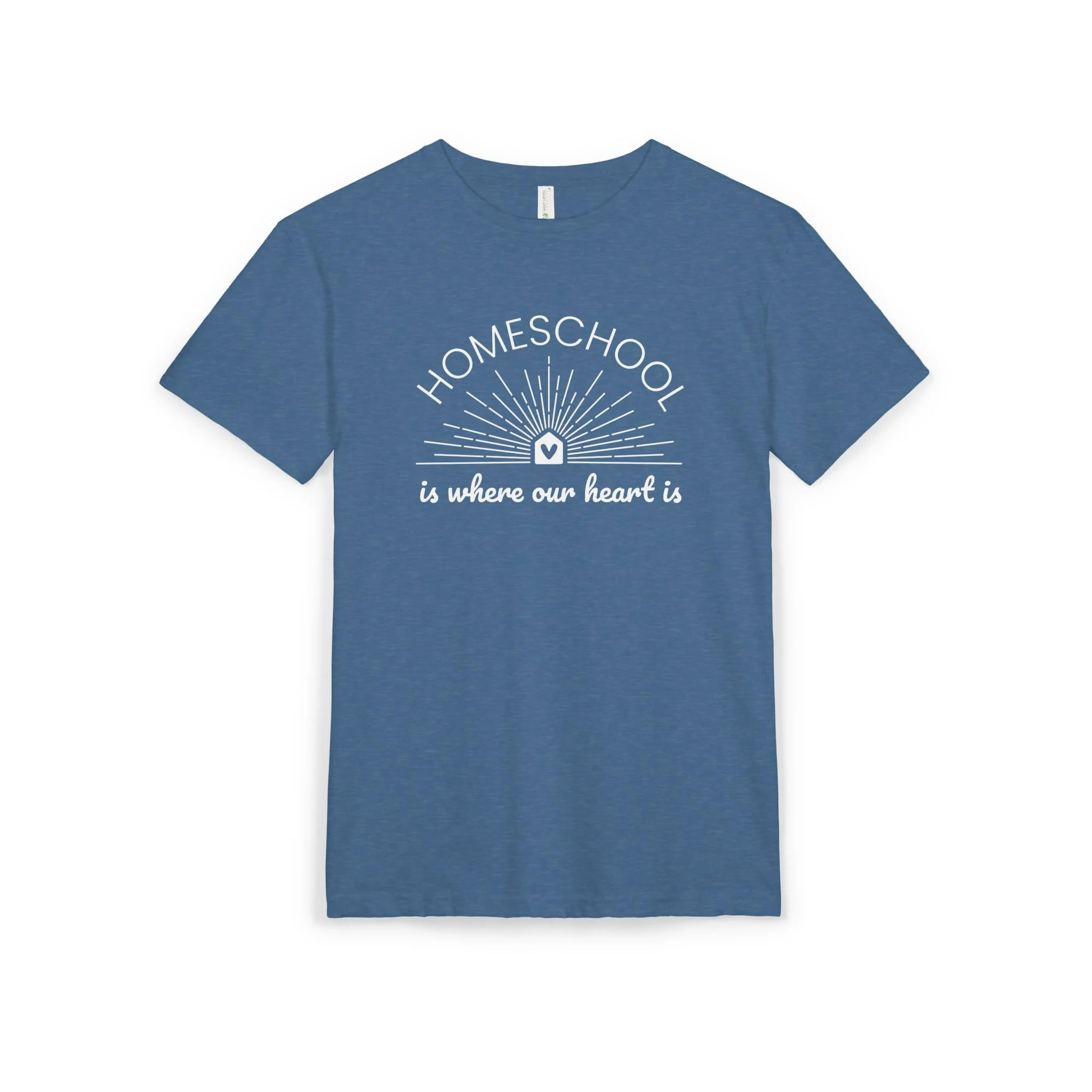 Adult Short Sleeve Tee | Homeschool Is Where Our Heart Is - Unisex Mineral Wash, Homeschool,  Perfect Gift for Homeschool Moms & Dads, Fashionable Everyday Wear - Image 3