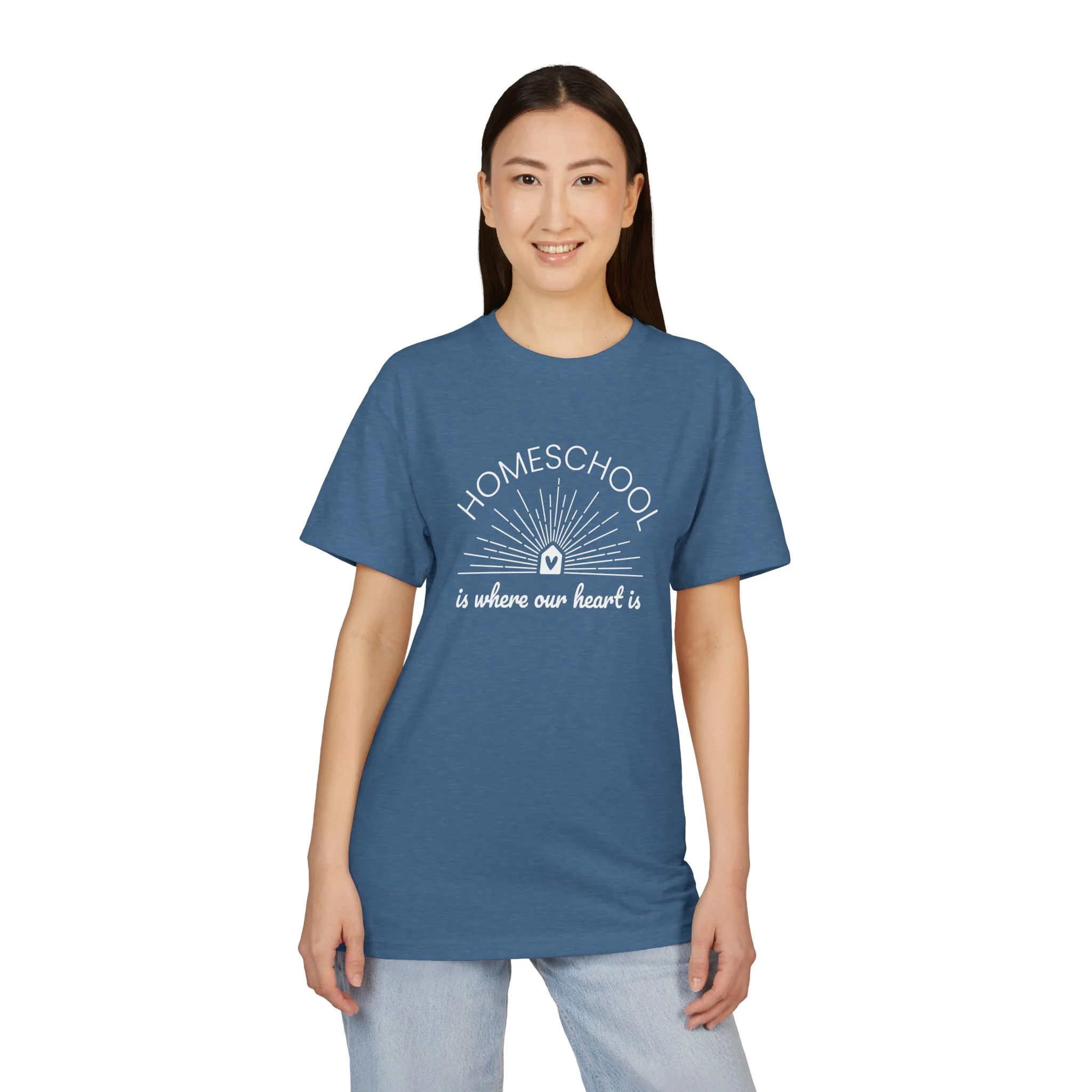 Adult Short Sleeve Tee | Homeschool Is Where Our Heart Is - Unisex Mineral Wash, Homeschool,  Perfect Gift for Homeschool Moms & Dads, Fashionable Everyday Wear - Image 5
