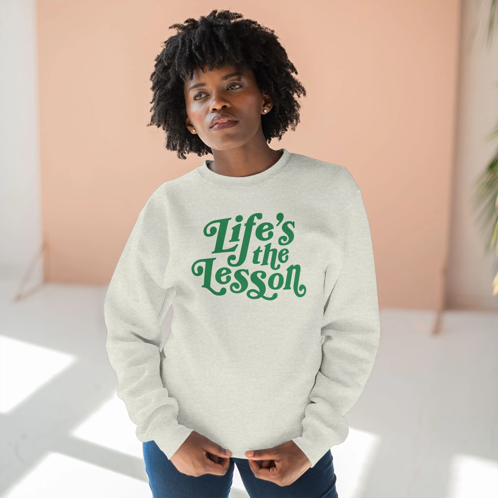 Adult Unisex Crewneck Sweatshirt | Life's the Lesson | Cozy Homeschool Gift for Students, Parents, Education Inspired Apparel, Casual Wear - Image 3