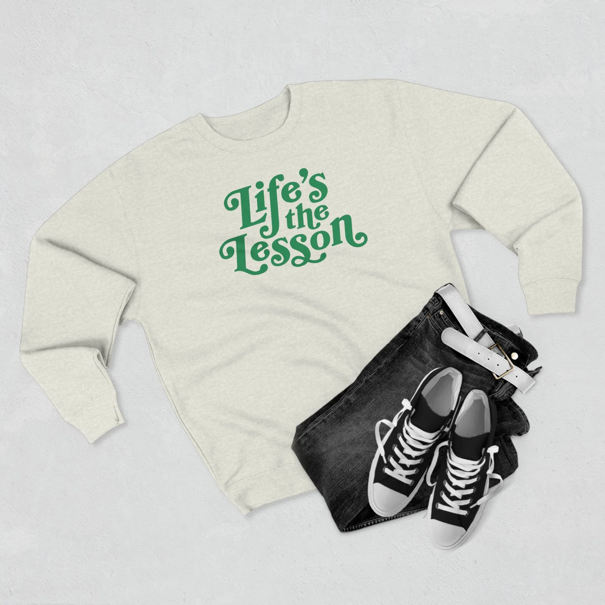 Adult Unisex Crewneck Sweatshirt | Life's the Lesson | Cozy Homeschool Gift for Students, Parents, Education Inspired Apparel, Casual Wear - Image 7