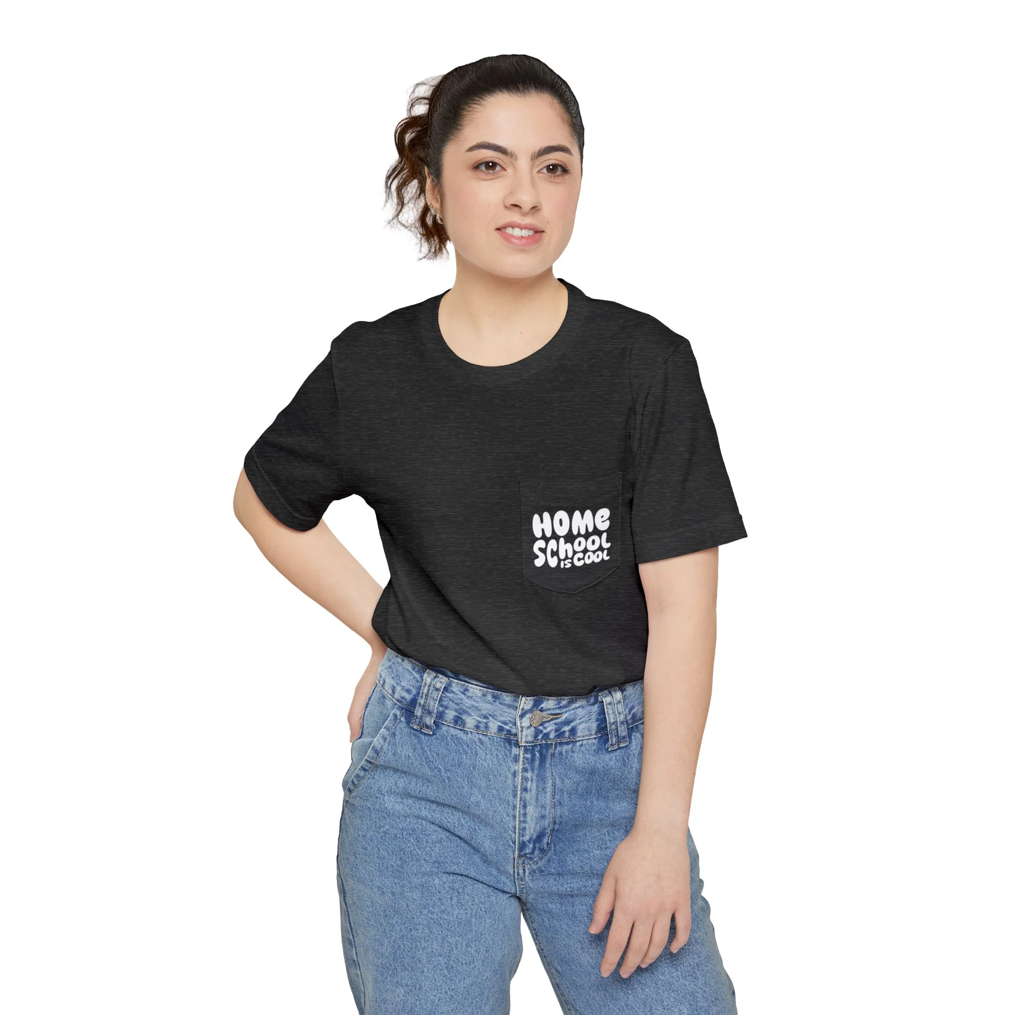 Unisex Adult Size Pocket T-Shirt | Homeschool is Cool - Casual Tee, Homeschool Gift, Everyday Wear, Comfortable Style - Image 4